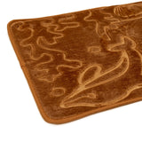 Luxe Sea Life Rashe Emboss 3 Piece Bathroom Mats Set (L-80 x W-50 cms) Gold-Brown