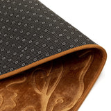 Luxe Sea Life Rashe Emboss 3 Piece Bathroom Mats Set (L-80 x W-50 cms) Gold-Brown