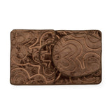 Luxe Flowers Rashe Emboss 3 Piece Bathroom Mats Set (L-80 x W-50 cms) - Chocolate Brown