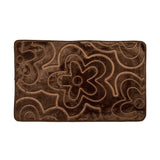Luxe Flowers Rashe Emboss 3 Piece Bathroom Mats Set (L-80 x W-50 cms) - Chocolate Brown