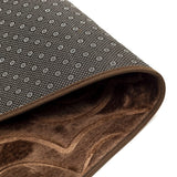 Luxe Flowers Rashe Emboss 3 Piece Bathroom Mats Set (L-80 x W-50 cms) - Chocolate Brown
