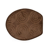 Luxe Circles Rashe Emboss 3 Piece Bathroom Mats Set (L-80 x W-50 cms) - Chocolate Brown
