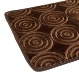 Luxe Circles Rashe Emboss 3 Piece Bathroom Mats Set (L-80 x W-50 cms) - Chocolate Brown
