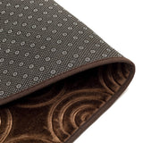 Luxe Circles Rashe Emboss 3 Piece Bathroom Mats Set (L-80 x W-50 cms) - Chocolate Brown