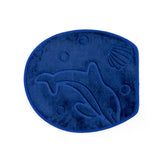 Luxe Sea Life Rashe Emboss 3 Piece Bathroom Mats Set (L-80 x W-50 cms) - Cobalt Blue
