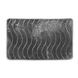 Luxe Waves Rashe Emboss 3 Piece Bathroom Mats Set (L-80 x W-50 cms) - Oxford Gray