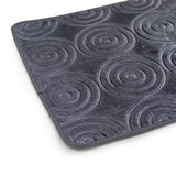 Luxe Circles Rashe Emboss 3 Piece Bathroom Mats Set (L-80 x W-50 cms) - Oxford Gray