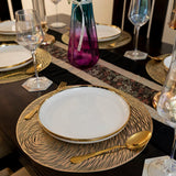 Baroque Golden Swirls Round 6 Table Mats Set