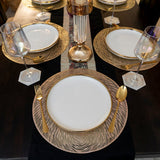 Baroque Golden Swirls Round 6 Table Mats Set