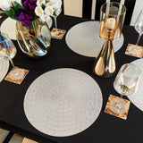 Baroque Silver Nine Round 6 Table Mats Set
