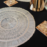 Baroque Silver 3 Rings Round 6 Table Mats Set