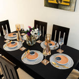 Baroque Silver 3 Rings Round 6 Table Mats Set