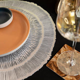 Baroque Silver 3 Rings Round 6 Table Mats Set