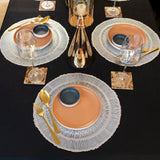 Baroque Silver 3 Rings Round 6 Table Mats Set