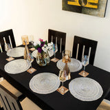 Baroque Silver 3 Rings Round 6 Table Mats Set