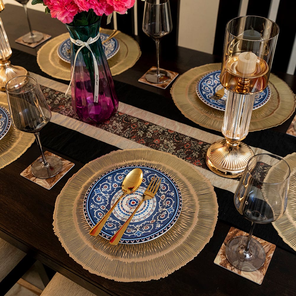 Baroque Golden 3 Rings Round 6 Table Mats Set – EZ Life