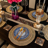 Baroque Golden 3 Rings Round 6 Table Mats Set