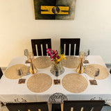 Baroque Circular Golden Interweave Round 6 Table Mats Set