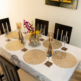 Baroque Circular Golden Interweave Round 6 Table Mats Set