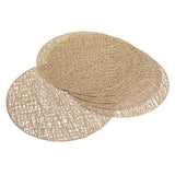 Baroque Circular Golden Interweave Round 6 Table Mats Set