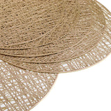 Baroque Circular Golden Interweave Round 6 Table Mats Set