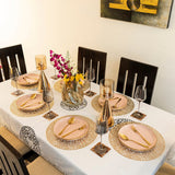 Baroque Circular Golden Interweave Round 6 Table Mats Set