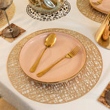 Baroque Circular Golden Interweave Round 6 Table Mats Set