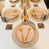 Baroque Circular Golden Interweave Round 6 Table Mats Set