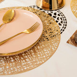 Baroque Circular Golden Interweave Round 6 Table Mats Set