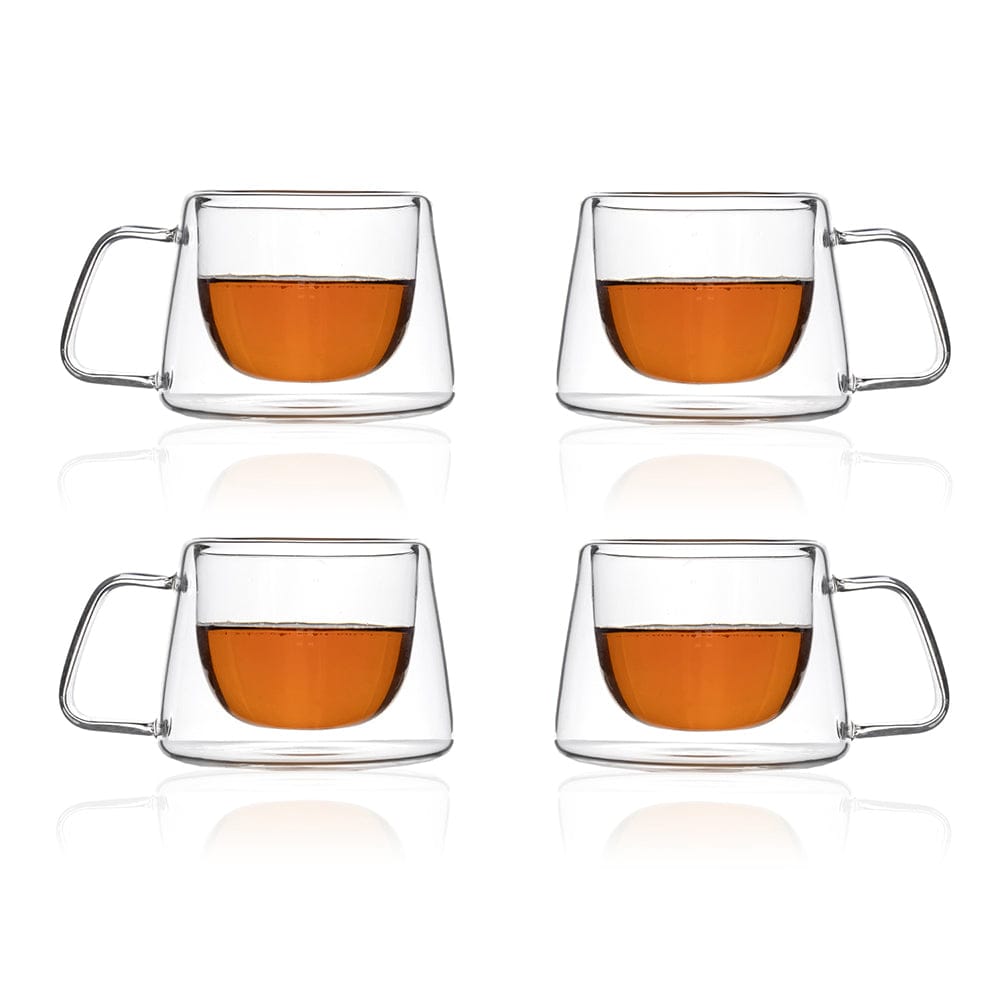 Double Wall Coniq Glass Mug (150 ml) (Pack of 4)