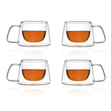 Double Wall Coniq Glass Mug (150 ml) (Pack of 4)