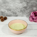 Urbane Select Class Glossy Lotus Pink with Gold Lining Bone China Ceramic Bowls (7 Inch - 1100 ml) (Pack of 2)