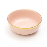 Urbane Select Class Glossy Lotus Pink with Gold Lining Bone China Ceramic Bowls (7 Inch - 1100 ml) (Pack of 2)