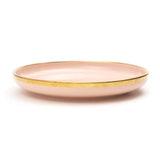 Urbane Select 7.3 Inch Bone China Plate (Glossy Baby Pink with With Lining) (Pack of 2)