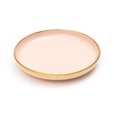 Urbane Select 7.3 Inch Bone China Plate (Glossy Baby Pink with With Lining) (Pack of 2)