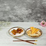 Urbane Select 7.3 Inche Bone China Plate (Glossy White with Gold Lining) (Pack of 2)