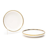 Urbane Select 7.3 Inche Bone China Plate (Glossy White with Gold Lining) (Pack of 2)