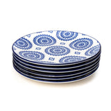 Glazed Blue Banjara 7.5 Inch Ceramic Plates (Set of 6)