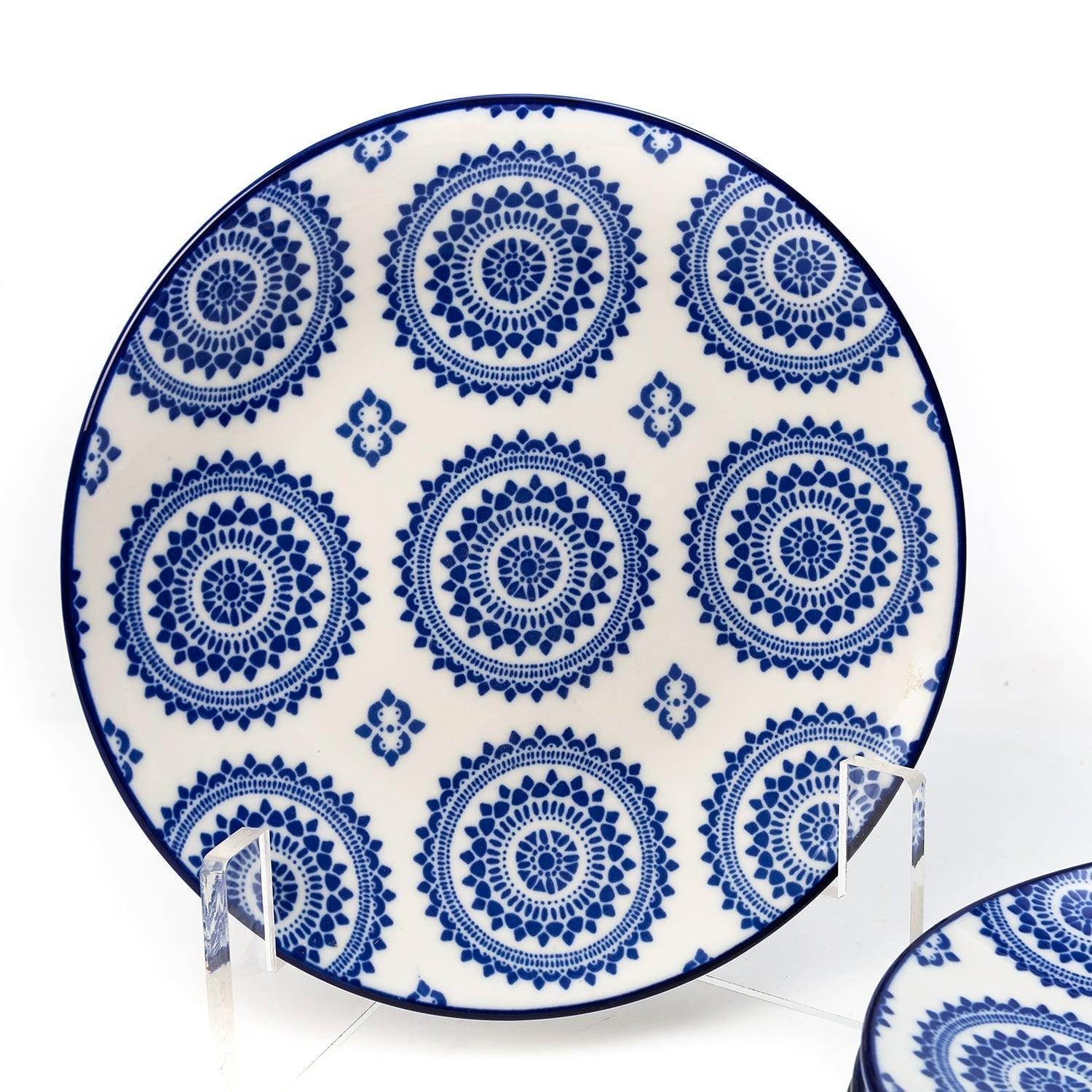 Glazed Blue Banjara 7.5 Inch Ceramic Plates (Set of 6)