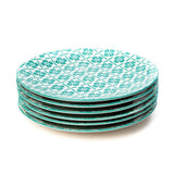 Glazed Green 7.5 Inch Ceramic Plates (Set of 6)