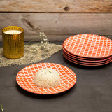 Glazed Rising Red 7.5 Inch Ceramic Plates (Set of 6)