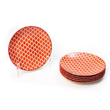 Glazed Rising Red 7.5 Inch Ceramic Plates (Set of 6)