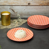Glazed Rising Red 7.5 Inch Ceramic Plates (Set of 6)