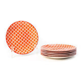 Glazed Rising Red 7.5 Inch Ceramic Plates (Set of 6)
