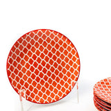Glazed Rising Red 7.5 Inch Ceramic Plates (Set of 6)