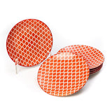 Glazed Rising Red 7.5 Inch Ceramic Plates (Set of 6)