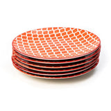 Glazed Rising Red 7.5 Inch Ceramic Plates (Set of 6)