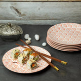 Glazed Sauve Saplings 7.5 Inch Ceramic Plates (Set of 6 )