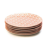 Glazed Sauve Saplings 7.5 Inch Ceramic Plates (Set of 6 )