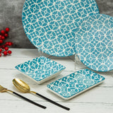 Glazed Sky Blue 7.5 Inch Mandala Ceramic Plates (Set of 6)